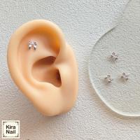 KiraNail プチPリボン シルバー 10P