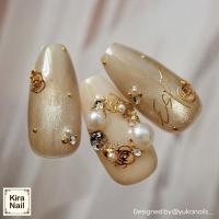 KiraNail 超薄型メタルカメリアパーツ ゴールド10P