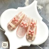 KiraNail プチPリボン ダルピンク 10P