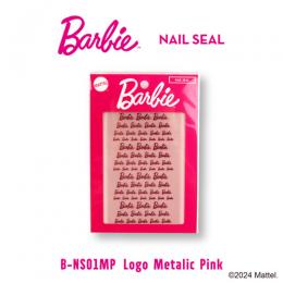 Barbie ネイルシール ロゴメタリックピンク