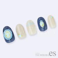 ツメキラes 小花 ブルー ES-SFL-003