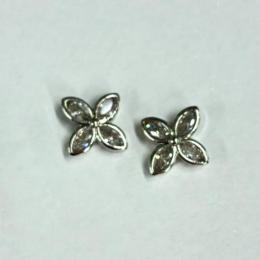 カロンオリジナル エレガントクリスタルパーツ シルバー2P