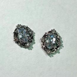 カロンオリジナル アンティーク風クリスタル シルバー 2P