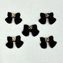 カロンオリジナル りぼんパーツ 黒 5P