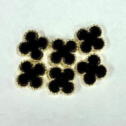 カロンオリジナル スムースフラワー ブラックxゴールド 6P