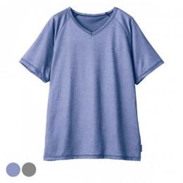 +ベネクス8301 CCラグランスリーブVネックメンズブルーL