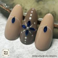 KiraNail リーフストーン ロイヤルブルー 4mm 10P