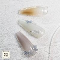 KiraNail ミニカラーリボン ミッシェル グレイ 10P