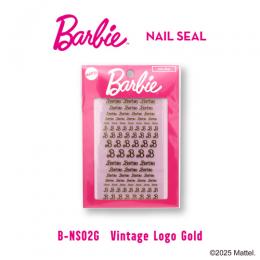 Barbie ネイルシール ビンテージロゴ ゴールド