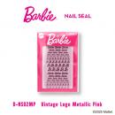 Barbie ネイルシール ビンテージロゴ メタリックピンク