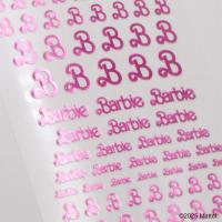 Barbie ネイルシール ビンテージロゴ メタリックピンク