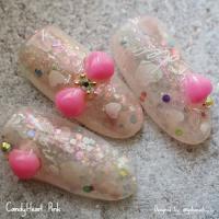 Kira Nail キャンディーハート ピンク 10個
