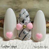 Kira Nail キャンディーハート ライトピンク 10個