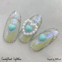 Kira Nail キャンディーハート ライトブルー 10個