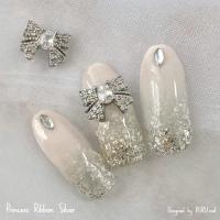 Kira Nail プリンセスリボン シルバー 2個
