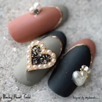 KiraNail ブラッキーハート ゴールド 2個入
