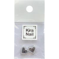 KiraNail ブラッキーハート シルバー 2個入
