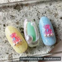 KiraNail カラフルオーロラ ベアー ホットピンクオーロラ
