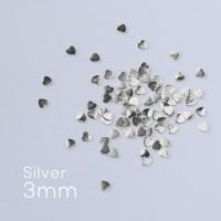 Bonnail フラットスタッズ シルバー ハート 3mm