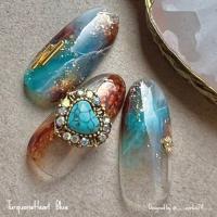KiraNail ターコイズハートブルー 5P