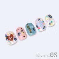ツメキラes 花占いマーガレット ネイビー ES-HUM-00