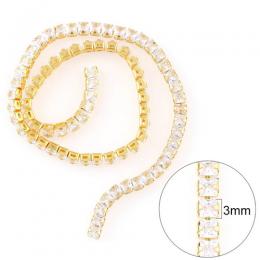 セレクション 3mmジルコニアチェーンスクエア10cm