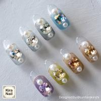 KiraNail スクエアドロップストーン エリザパープル