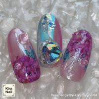 KiraNail スクエアドロップ エリザ ブルーオーロラ