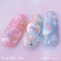KiraNail オーロラキュアリボン ホワイト 5P