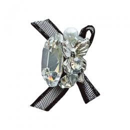 KiraNail シュリータ クリアストーン&ブラックリボン