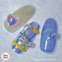 KiraNail オーロララインリボン オーロライエロー 10P