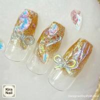 KiraNail オーロララインリボン オーロラブルー 10P