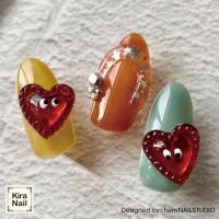 KiraNail ビビハニーハート レッド 5P