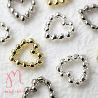 MATIERE ビーズフレームハート シルバー 5P