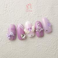 MATIERE 3Dリボン ショートパール パープル 5P