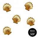 アクリルストーン シェルスタッズ 4mm ゴールド 50P