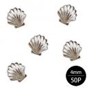 アクリルストーン シェルスタッズ 4mm シルバー 50P